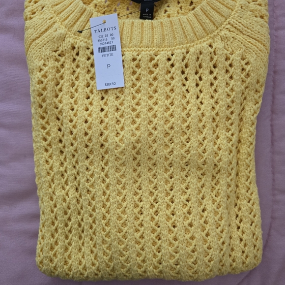 NEW Talbots petite yellow long sleeve sweater. - Picture 4 of 6